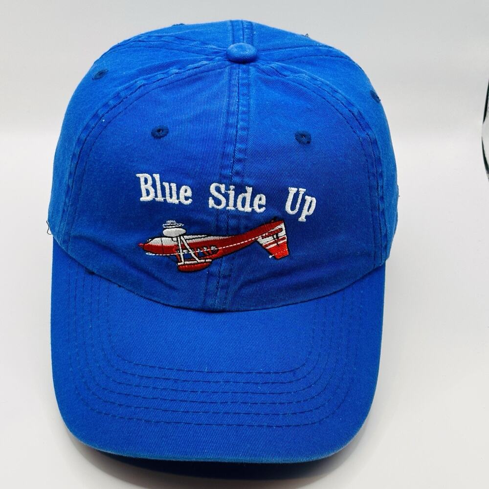 Blue Side Up Hat Aviation Flying Planes StrapBack Baseball Cap Cotton Pilot